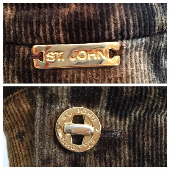 St John Coat Corduroy Size Large Moody Floral Fall Floral Grunge Goth Fairy - Picture 7 of 8